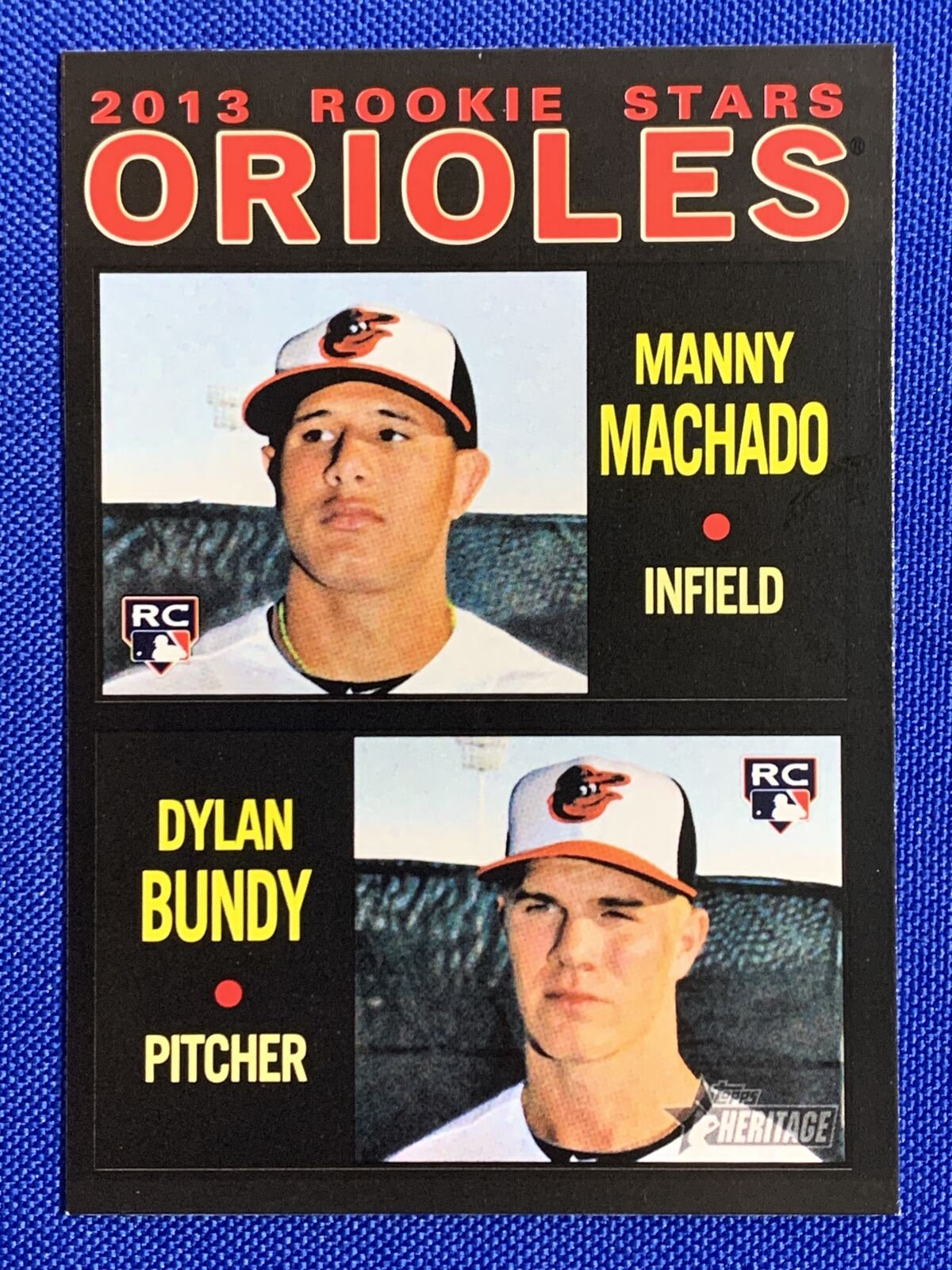 2013 Topps Heritage #201 Orioles Rookie Stars Manny Machado Dylan Bundy Black